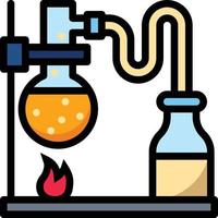 laboratorio de química tubo de ensayo de laboratorio volátil - icono de contorno lleno vector