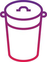 Papelera limpia - icono degradado vector