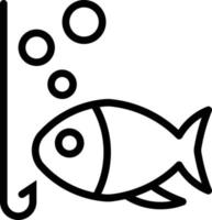 burbuja de pescado de cebo de agua de pesca - icono de contorno vector