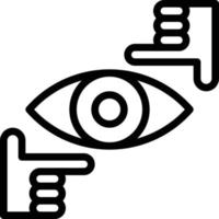 vision eye hand view focus - outline icon vector