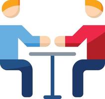 meeting chat discussing table partnerships - flat icon vector