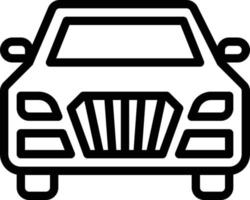 car front view vehicle automobile - outline icon vector