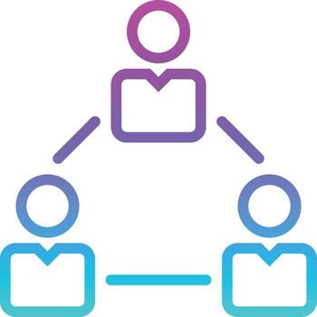 collaboration teamwork branch department employee - gradient icon vector