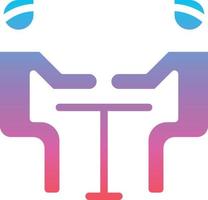 meeting chat discussing table partnerships - solid gradient icon vector