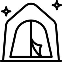 camping tent rest outdoor - outline icon vector