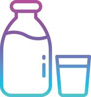 milk bottle glass calcium beverage - gradient icon vector