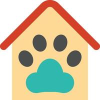 pet mart house paw vet - flat icon vector