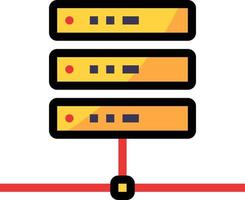 Conectividad lan del archivo del servidor: icono de contorno relleno vector