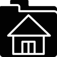 archives folders files real estate house - solid icon vector
