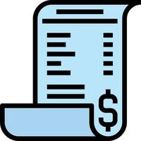 receipt bill price - fill outline icon vector