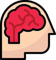 psychology brain think idea head - filled outline icon vector