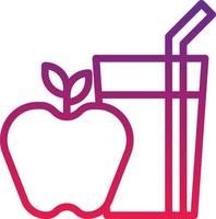 apple juice glass fruit beverage - gradient icon vector