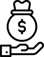 profits salary money recieve success - outline icon vector
