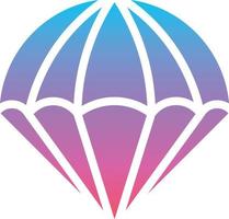 parachuting air sport falling - gradient solid icon vector