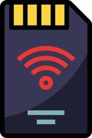 tarjeta sd memoria wifi - icono de contorno lleno vector