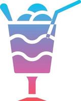 ice cream float layer dessert glass - gradient solid icon vector