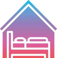 bed house sleep hotel motel - gradient solid icon vector