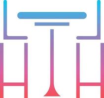coffee table chair meeting table furniture - gradient solid icon vector