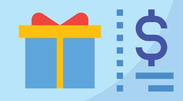 gift voucher present shopping - flat icon vector