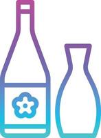 sake japanese alcohol bottle beverage - gradient icon vector