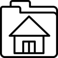 archives folders files real estate house - outline icon vector