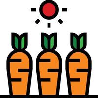 carrot salad farm - filled outline icon vector