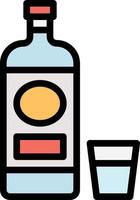 vodka alcohol party drink beverage - filled outline icon vector