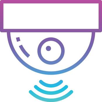 cctv closed circuit wifi security - gradient icon vector
