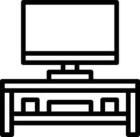 estantes de tv televisión tv película muebles - icono de contorno vector