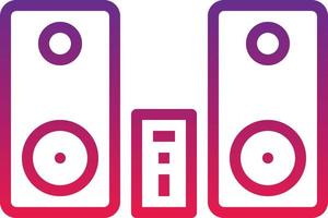 stereo audio wifi speaker - gradient icon vector