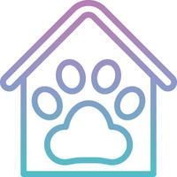 pet mart house paw vet - gradient icon vector