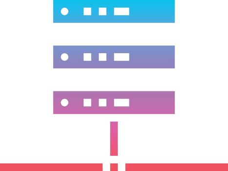 Conectividad lan del archivo del servidor: icono sólido degradado vector