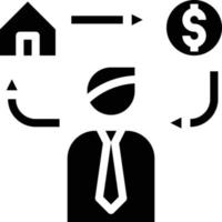 investor profits money real estate house - solid icon vector