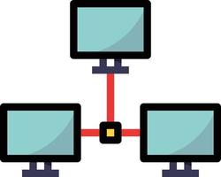 lan computer internet network - filled outline icon vector