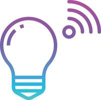 lighting wifi connectivity light bulb - gradient icon vector