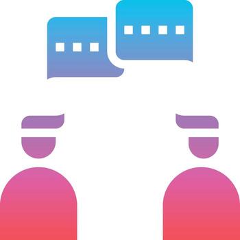 conversación hablar chat comunicación - icono sólido degradado vector