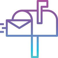 mail box message sending communication - gradient icon vector