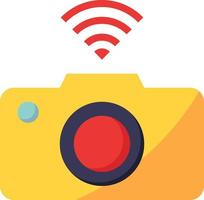 camera wifi connectivity - flat icon vector