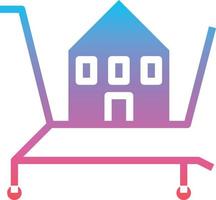 cart shopping house real estate buy - gradient solid icon vector