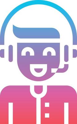 callcenter avatar job communication - gradient solid icon