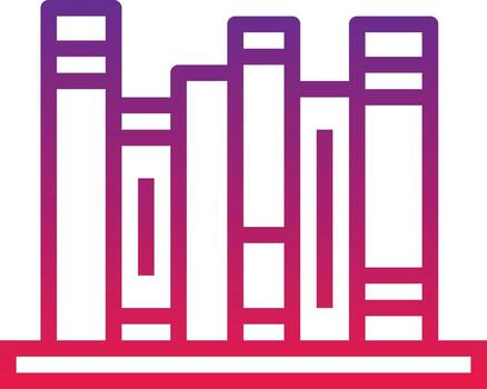 reading book shelf stack - gradient icon vector