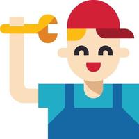 mechanic fix repair diy - flat icon vector