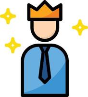 leader king businessman business salesman - filled outline icon vector