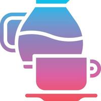 oficina de cristal de la taza de la cafetera - icono sólido degradado vector