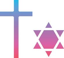 cristo religioso cruz religión cristiana - icono sólido degradado vector