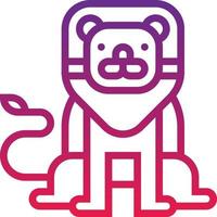 lion animal circus - gradient icon vector