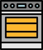 stove cooking kitchen baking furniture - filled outline icon vector