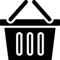 basket shopping - solid icon vector