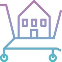 carrito de compras casa bienes raíces comprar - icono degradado vector