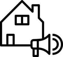 promotion advertisement promote real estate house - outline icon vector